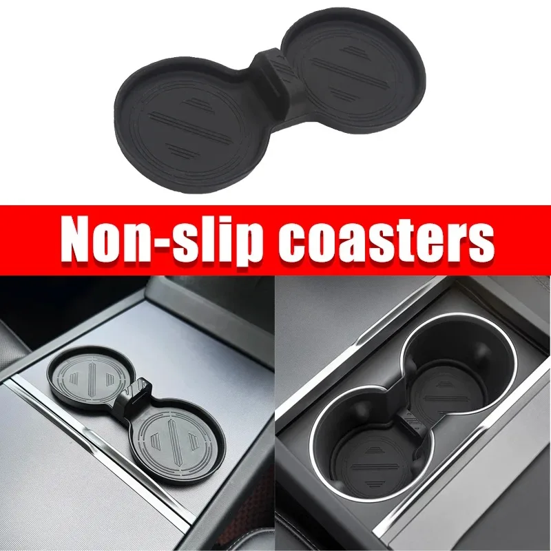 

Coasters for Tesla Model Y Juniper 2025 and Model 3 Highland 2024-2025 Non-slip Mats Waterproof Coasters Car Interior Accessory