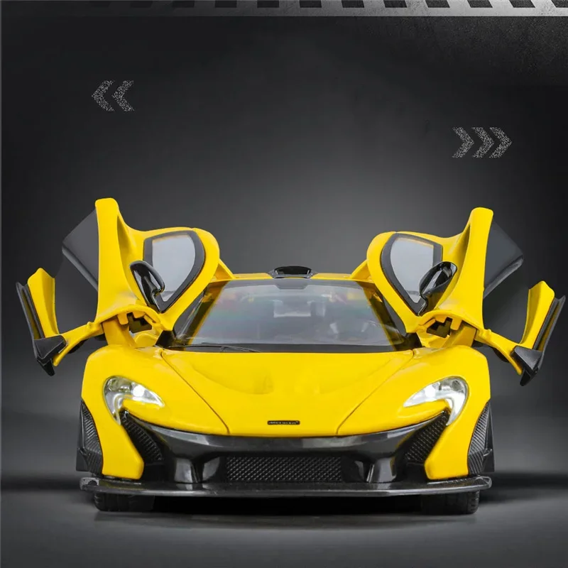 1/24 P1 GTR Alloy Sports Car Model Diecasts Metal Super Vehicles Car Model Simulation Sound Light Collection Childrens Toys Gift