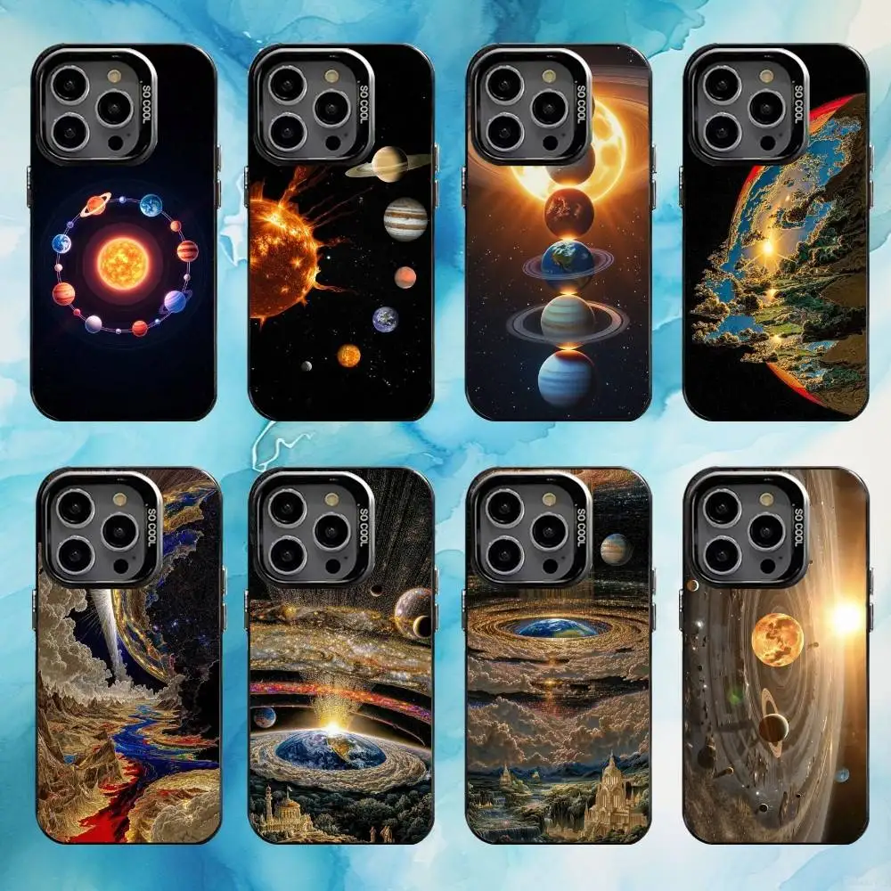 

Space planet Phone Case For iPhone17,16,15,14,13,12,11 Plus,Pro Max Black Candy silver phone case