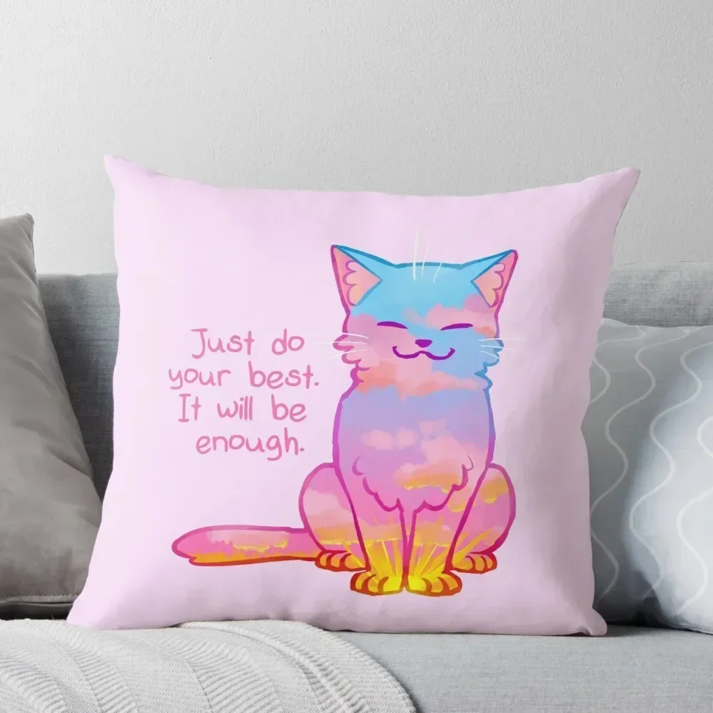 Your Best Is Enough Sunset Cat Throw Pillow Luxury Pillow Case Cushions Christmas Pillow Cases Covers Decorative