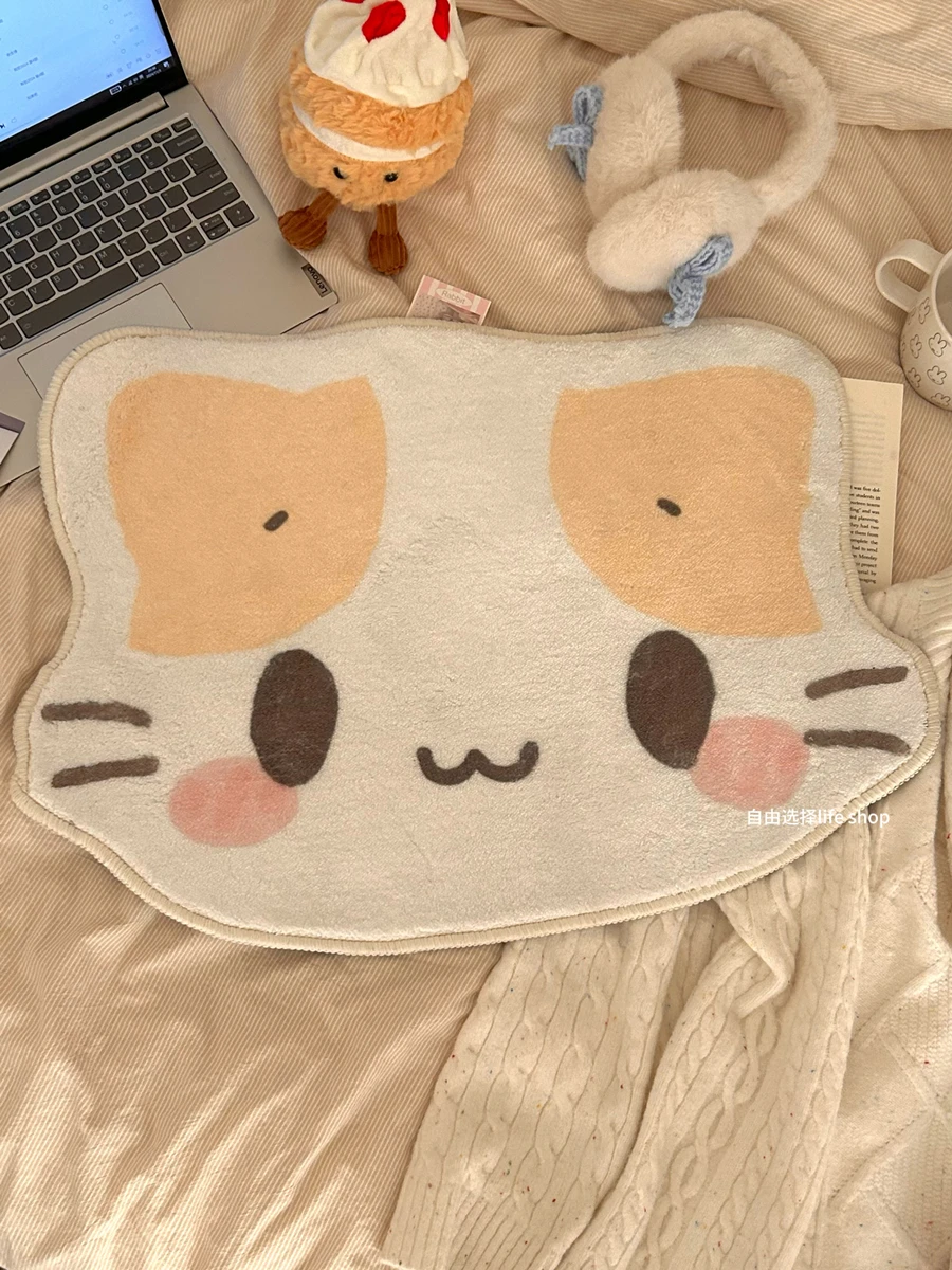 VIKAMA-alfombra minimalista creativa con diseño de gato, alfombra lateral para dormitorio de niños, alfombra para el suelo de la sala de estar, decoración del hogar