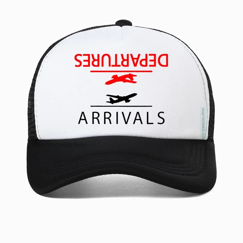

Aircraft Aviation Departures Arrivals print Baseball cap high-quality men women Mesh breathable Snapback hats Casquette