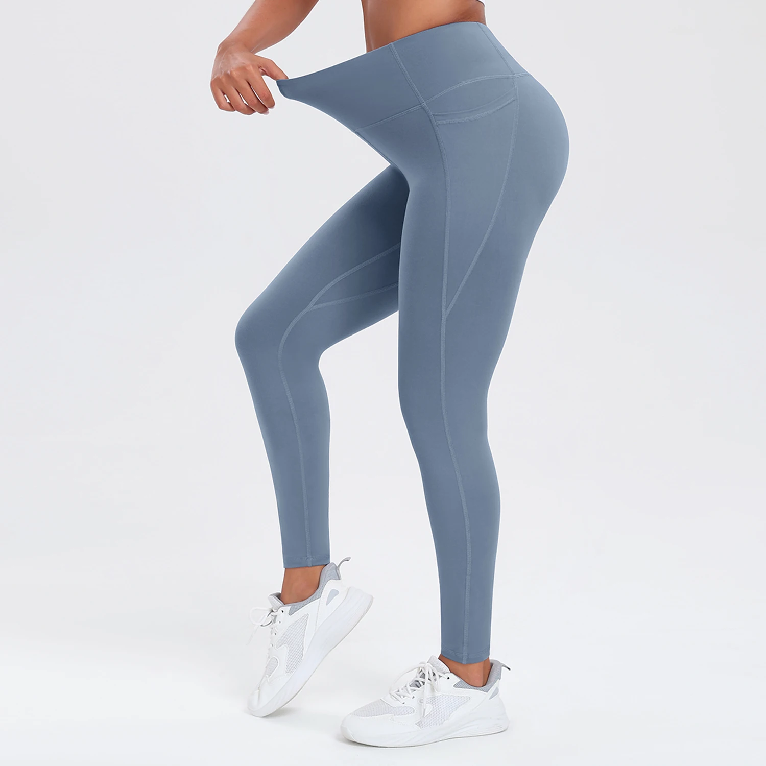 Women Leggings With Pocket Tummy Control High Waist Yoga Workout Pants Stretch Athletic Gym Pants for Daily Wear
