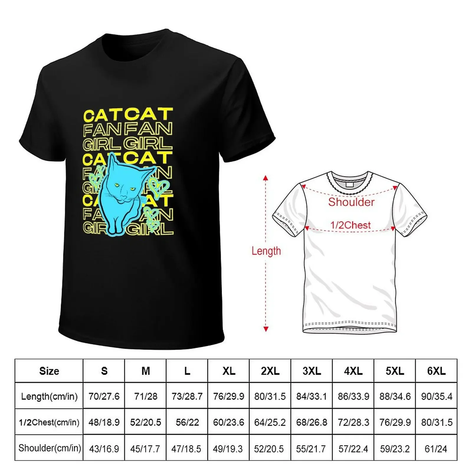 Cat Fan Girl, Blue Shade Graffiti T-Shirt boys animal print anime figures shirts men