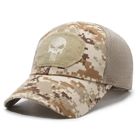 Military fan tactical cap Benny hat men's sports outdoor leisure breathable sunshade skull cap baseball half net cap