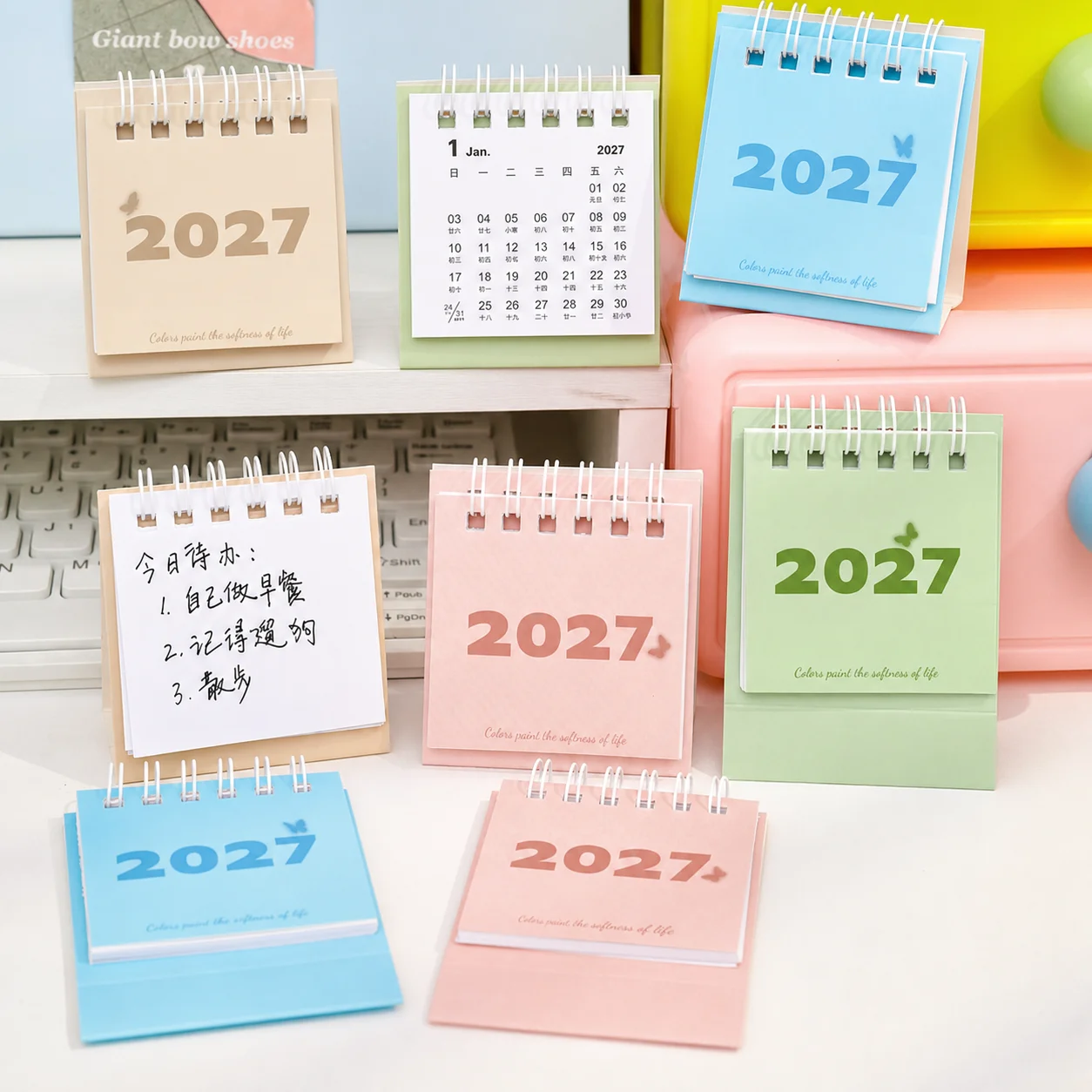 2027 Mini Paper Desk Calendar  - Desk Setup Photo ulasan dan harga