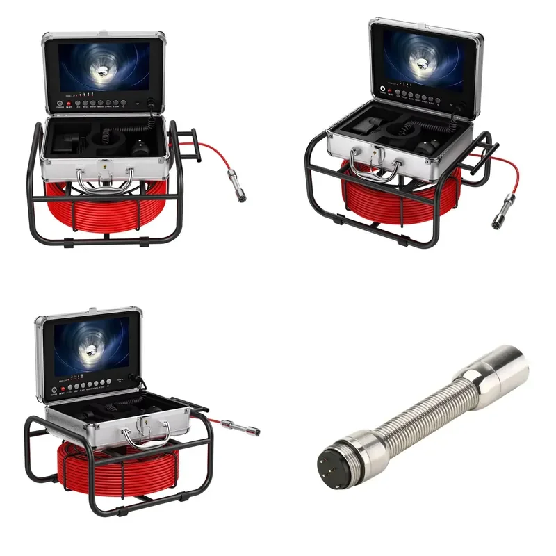 9-inch , 20-50m 5mm cable pipeline inspection , IP68 drainage sewer pipeline industrial , with DVR
