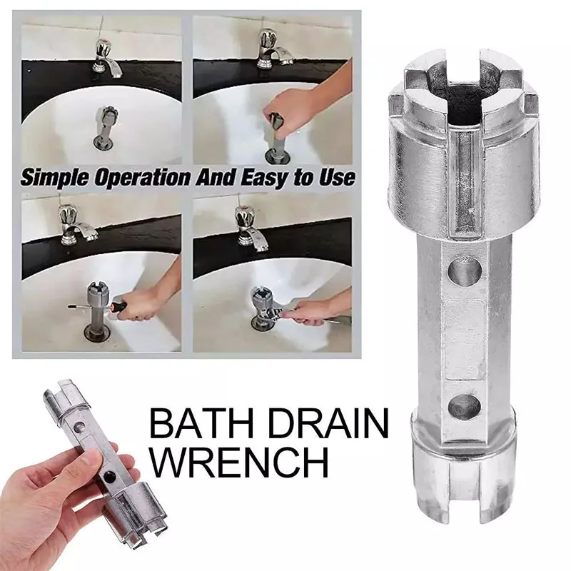 

Tub Drain Remover Wrench Tub Drain Wrench Tub Dual Ended Drain Wrench Bath and Shower Drains Remover Pipe Repair Tool