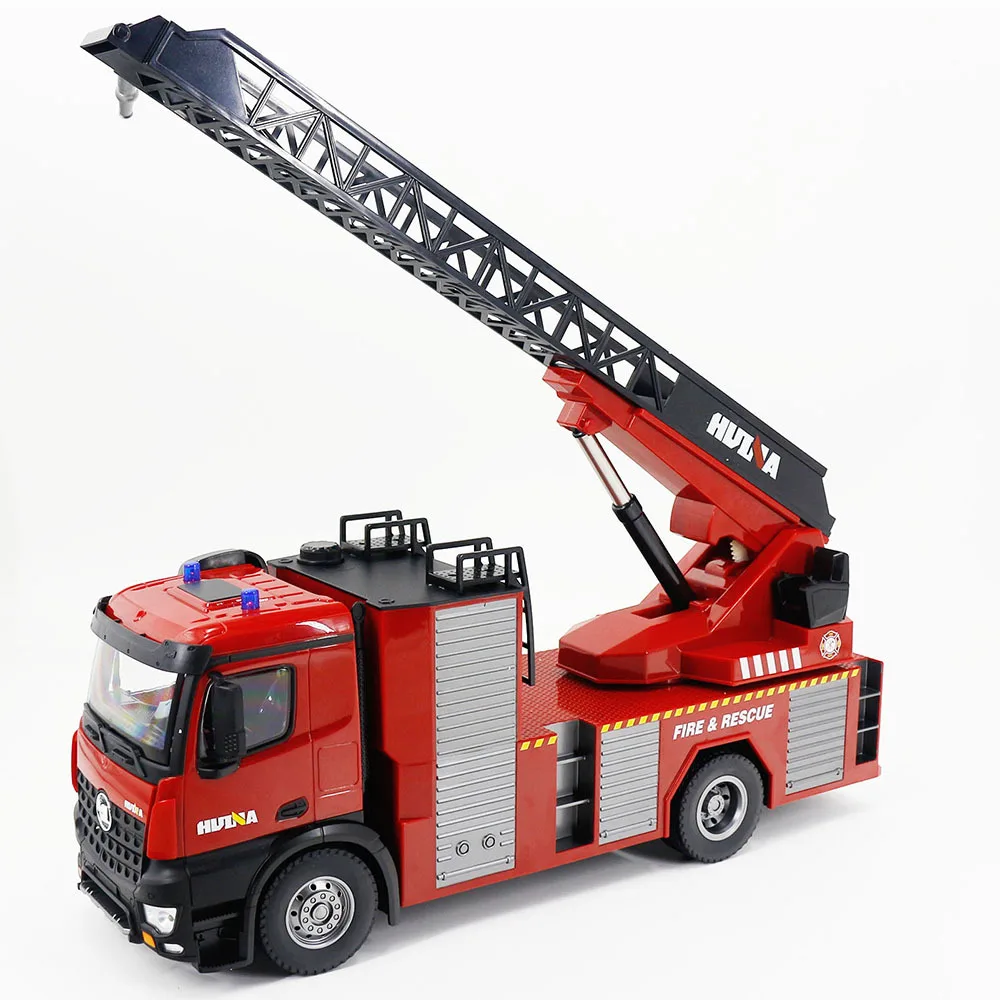 Huina-Grande Simulação Caminhão De Bombeiros, Controle Remoto, Veículo De Engenharia, Pode Pulverizar Brinquedos De Água, Escala Completa, 1:14 RC