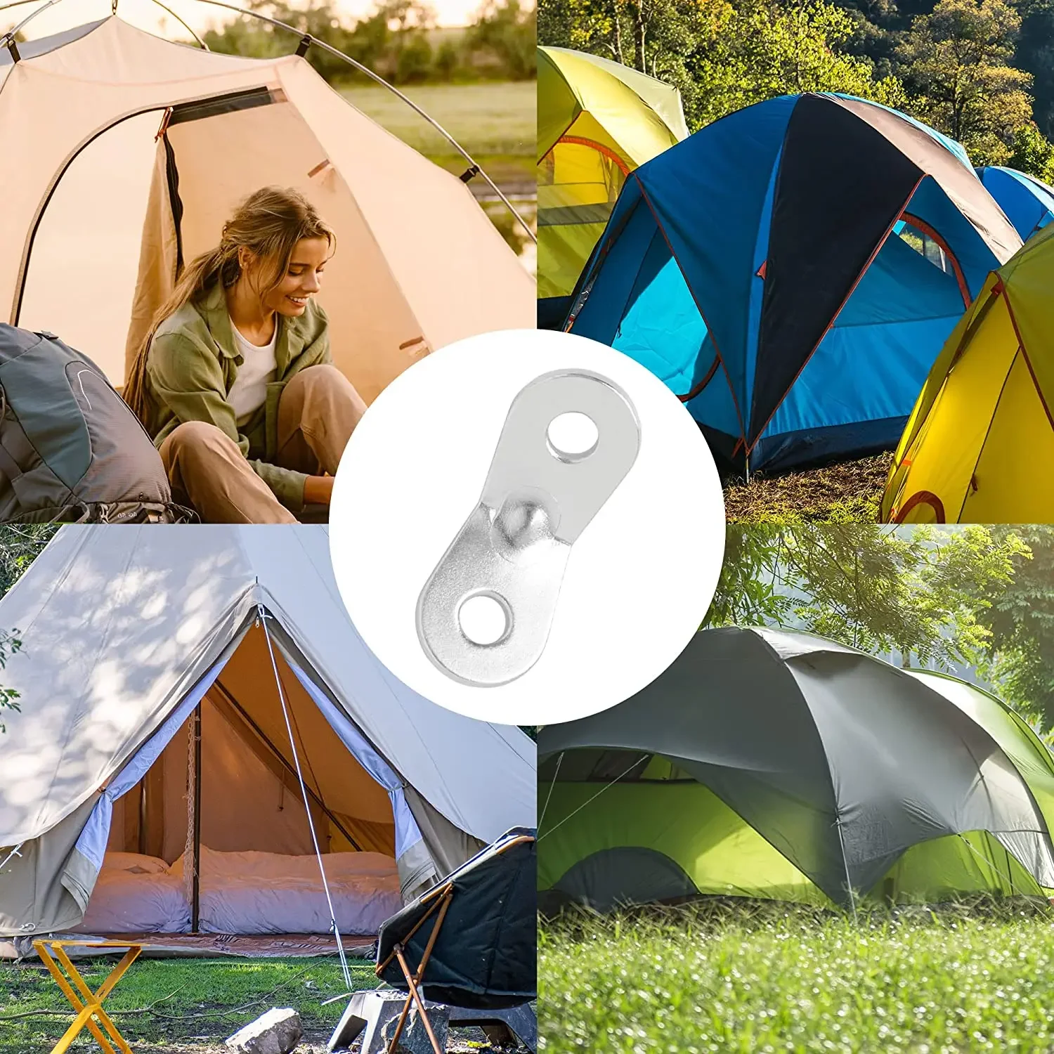 Guyline-Tendeur de ULà vent en aluminium, accessoires de tente de camping, tendeur de paracorde pour randonnée en plein air, 10 pièces