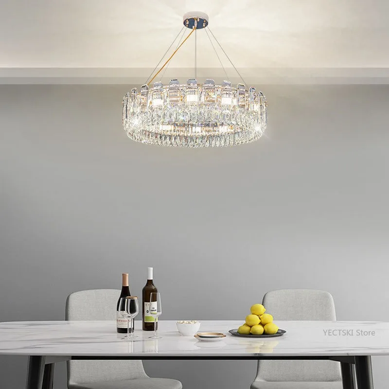 New crystal lamp, modern light luxury crystal chandelier, living room lamp, grand luxury dining room lamp, bedroom lamp