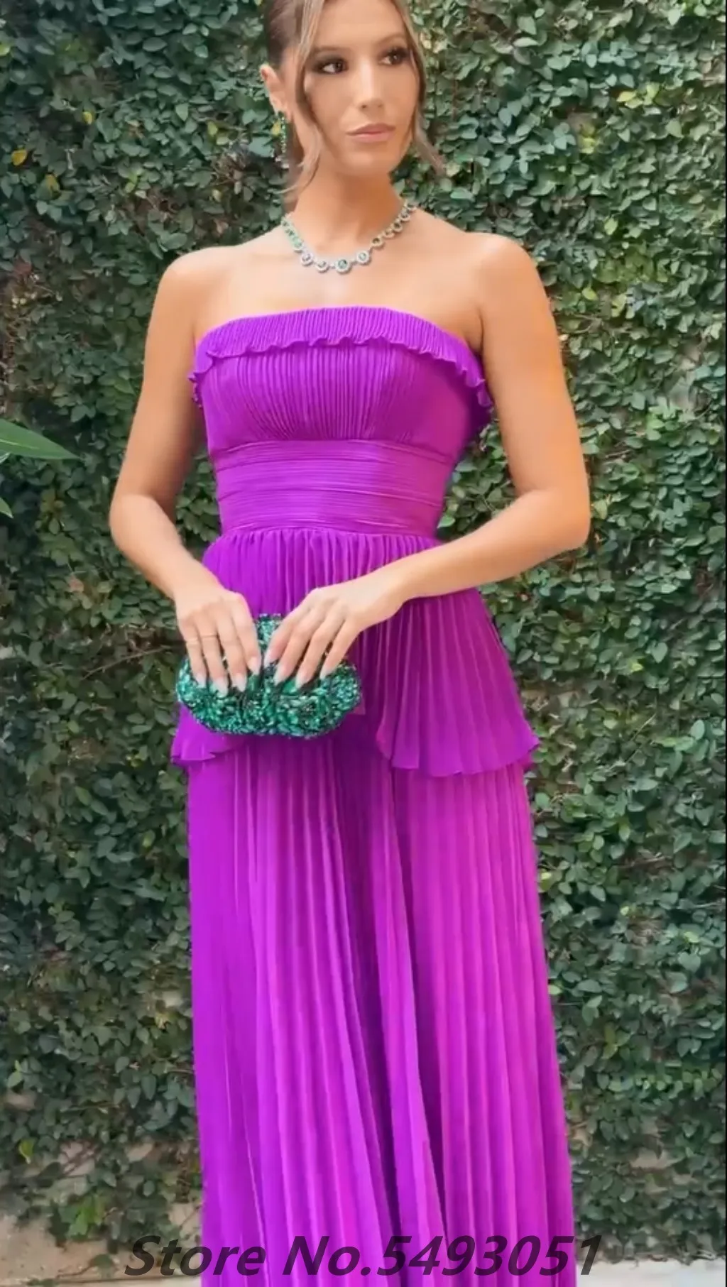 Sevintage 2025 Strapless สีม่วงสายชีฟอง Maxi ชุดราตรียาว Ruched ชุดราตรี Gowns อย่างเป็นทางการที่กําหนดเอง