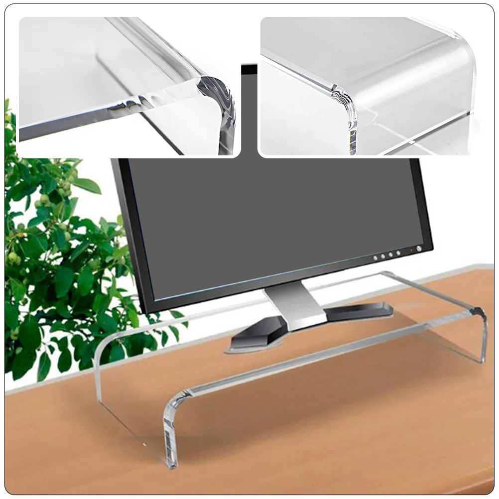 

Acrylic Transparent Monitor Stand Riser Computer Base Desktop Monitor Riser Rack Suitable for Home Office Workspace