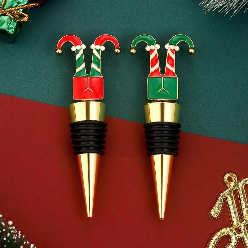 Zinc Alloy Christmas Series Snowman Shape Wine Stopper Fresh Keeper For Wine Champagne Bar Party Decor Accessories