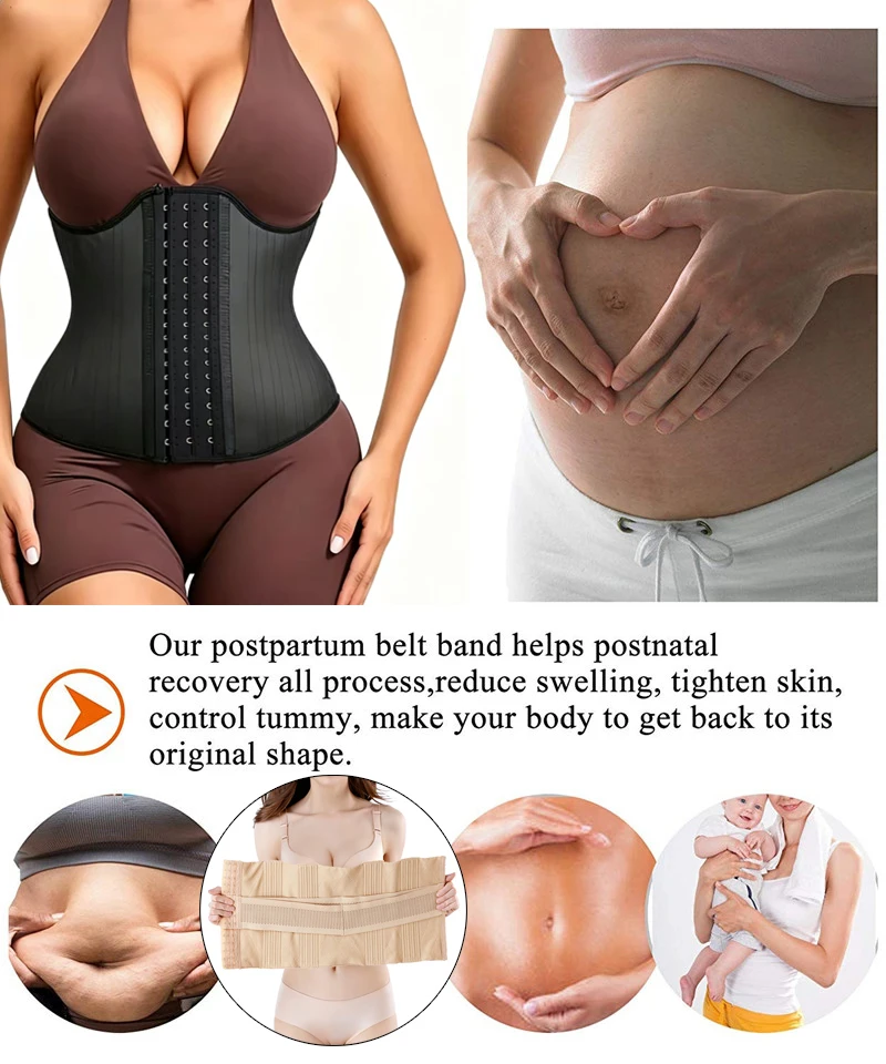 XXS Underbust Bustier Corset Latex Rubber Brace Fajas Colombianas Girdle Slimming Sheath Waist Trainer 25 Steel Bone Body Shaper - view 3