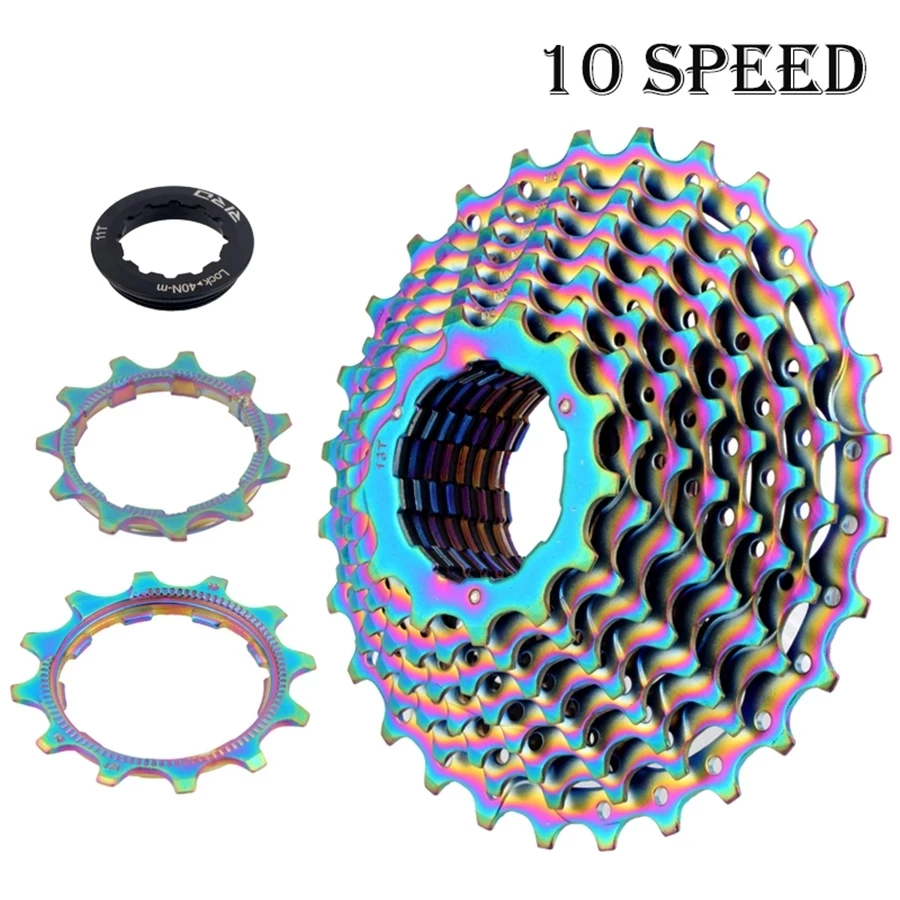 Road Fold Bike Cassette 9S 10S 11S Speed Flywheel 11-28T 286g Rainbow Bicycle Cassette Sprocket Bicycle parts for Shimano SRAM