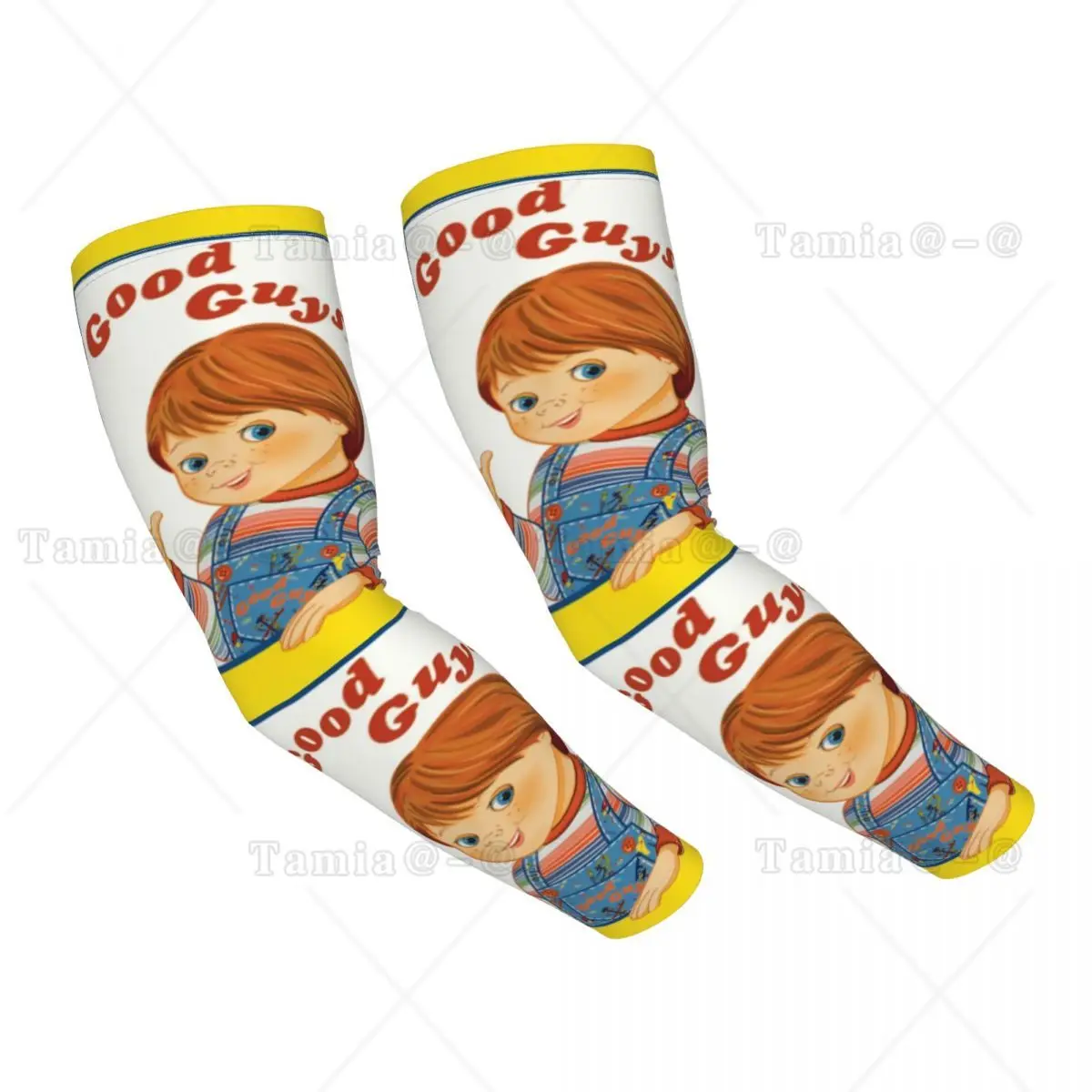 Custom Good Guys Chucky Sun UV Protection Arm Sleeves Men Women Sports Child's Play Tattoo Cover Up for Hiking