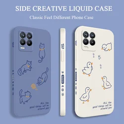 Line Animals Phone Case For OPPO Realme 11 10 8 8i 7 7i 6 Pro C12 C15 C20 C21Y C35 C25 C25S F19 F17 F9 Pro Cover