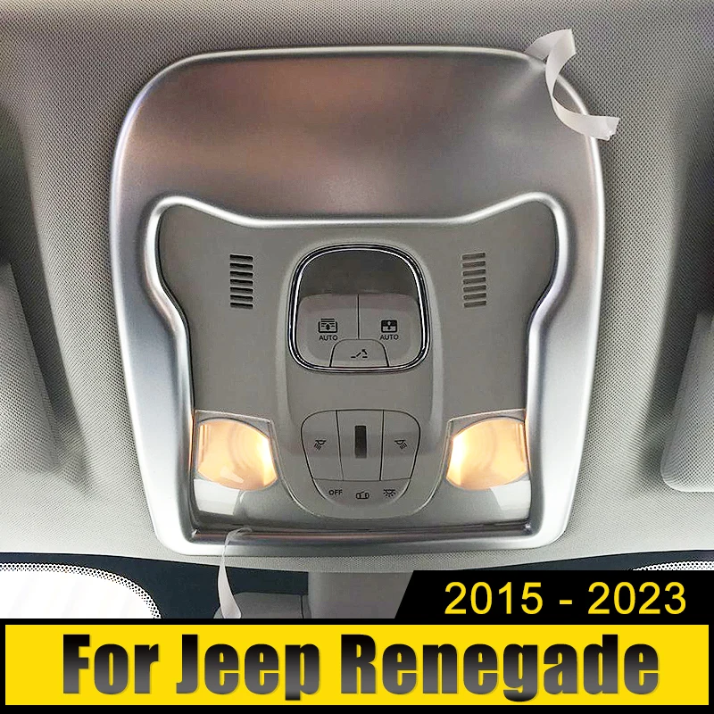 For Jeep Renegade 2015 2016 2017 2018 2019 2020 2021 2022 2023 ABS Car Front Dome Reading Light Lamp Decoration Frame Cover Trim