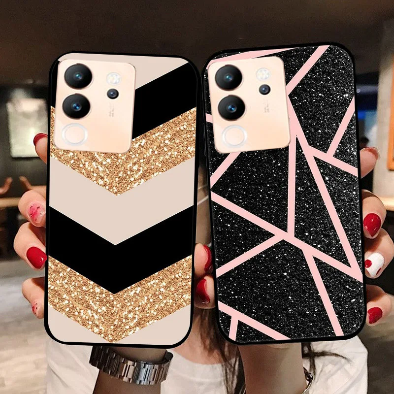 For Vivo V30 Lite 5G Case Fashion Panda Flower Soft Silicone Back Cases for Vivo V30Lite 5G Cover Vivo V 30 Lite etui Fundas bag