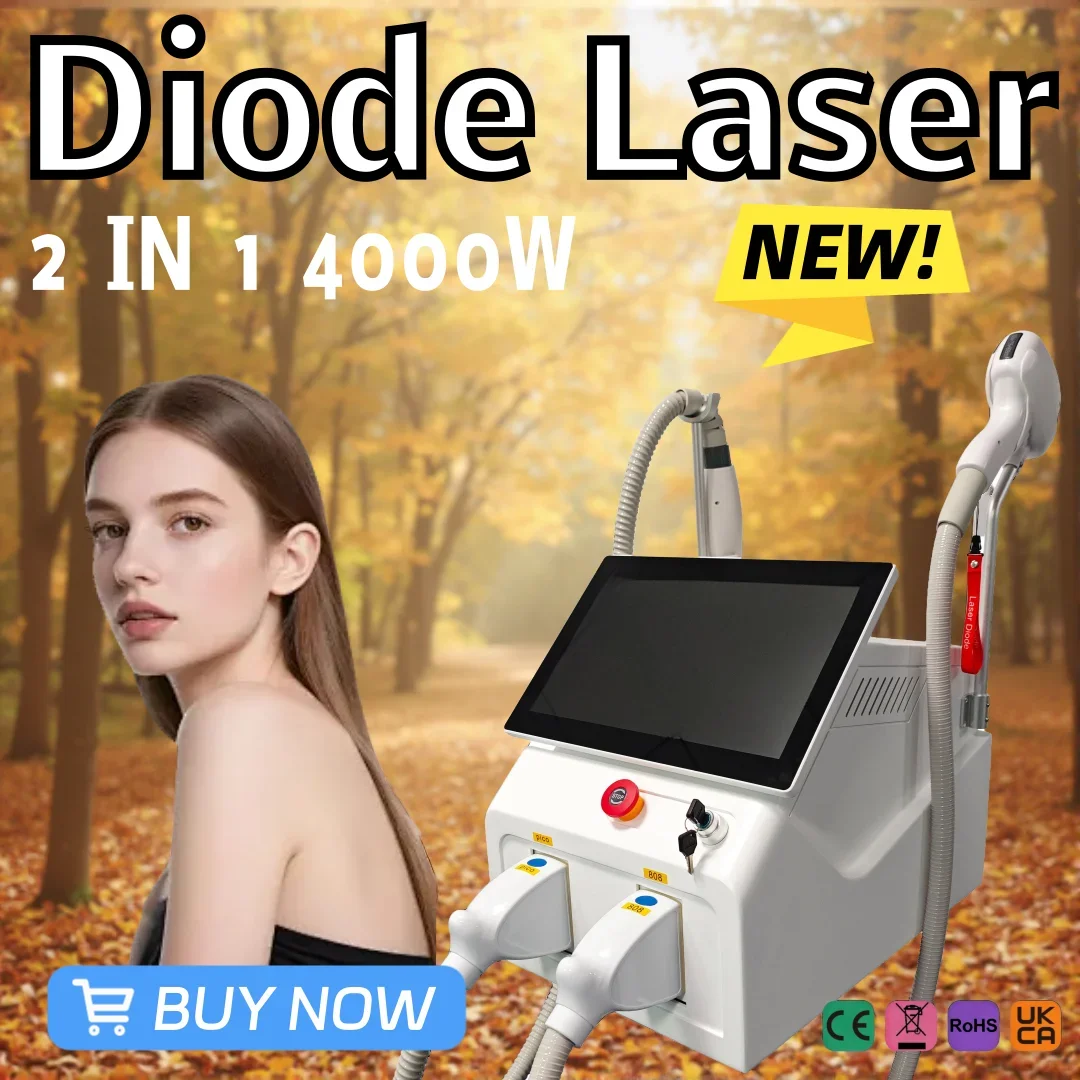 808nm Diode Hair Removal Machine 4000W 4 Wavelength FAC TEC Permanent Painless Icy Handle Skin Firming Body Care Equipment