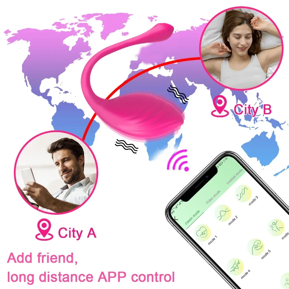 APP Control Bluetooth Vibrator for Women Clitoris Stimulator Wireless Remote Control Dildo Love Egg Sex Toys for Female Adults