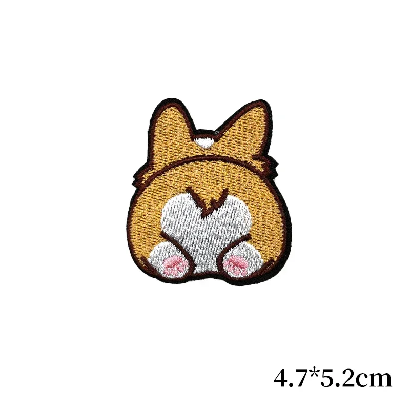 Niedlichen Cartoon Eisen auf Patch Shiba Inu Corgi Schäfer Hund Stickerei Stoff Aufkleber Mäntel Rucksack Hut Schuhe Dekoration Applikationen