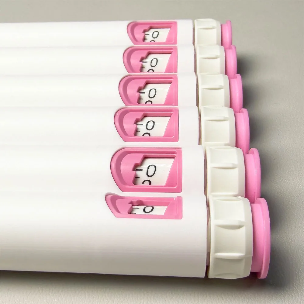 Pink 60IU Plastic Manual Magic Tattoo Pen, Reusable Research Pen Compatible With 3ml Glass Cartridges