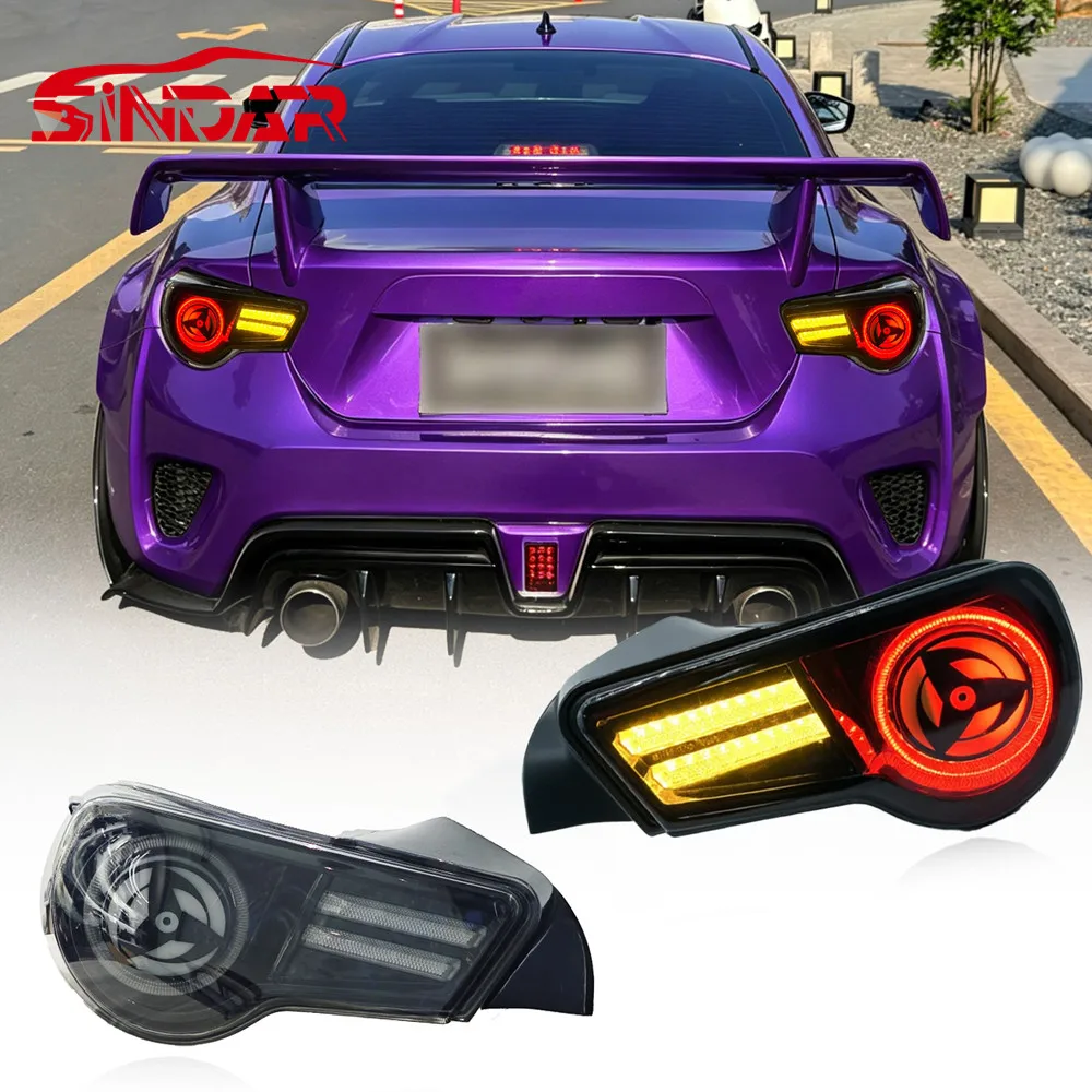 SINDAR LED Tail Lights for 2012-2021 Toyota 86 Subaru BRZ Scion FR-S, Sharingan Rotating Brake Light, Sequential Turn Signal