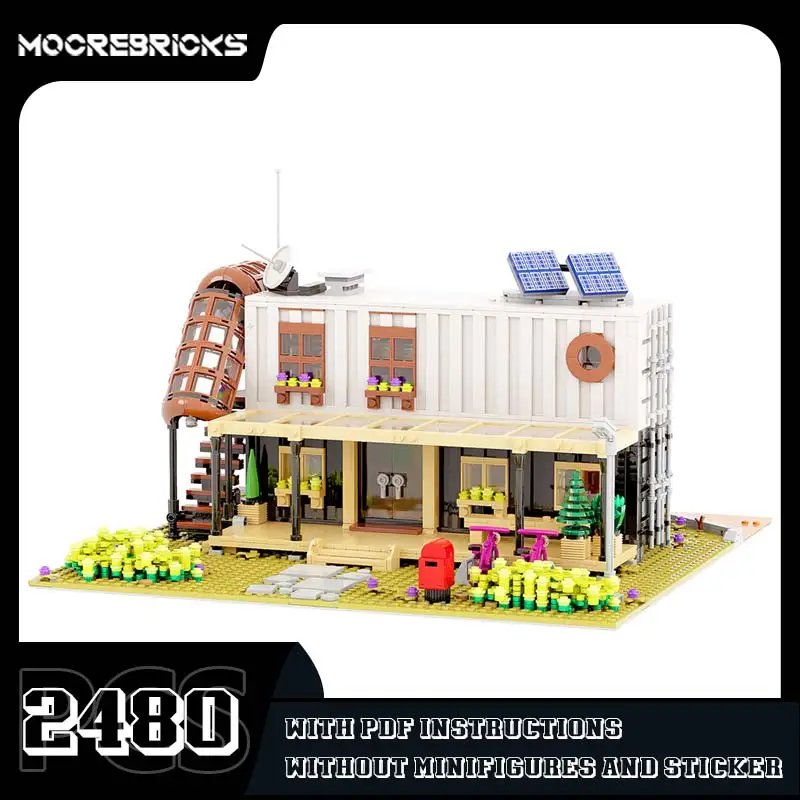 MOC-189769 City Landmark Architecture Container House Building Blocks Model Assembly Toys Children's Christmas Gifts