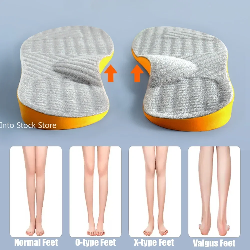 PU Orthotic Insole For Flat Feet Arch Support Orthopedic Shoes Sole Insoles For Feet Men Women O/X Leg Corrected Care Pad