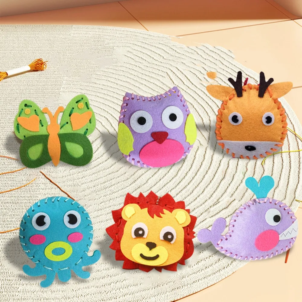 Educational DIY Sewing Set Sewing Cartoon Animal Craft Kit Toys Handmade Non-woven Fabric Kids Art Toys Beginners