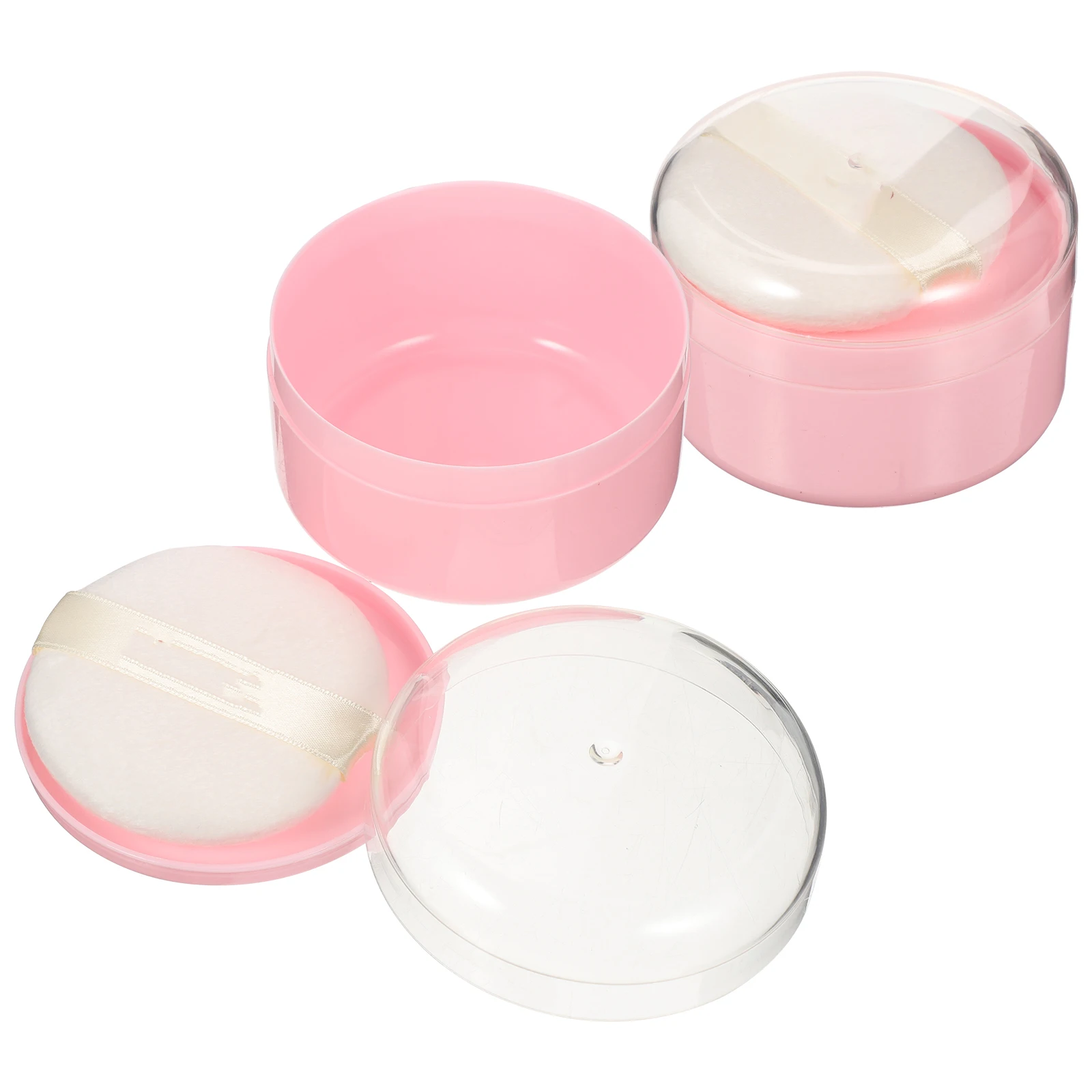 

2pcs Body Powder Puff Box Loose Containers Babe Dusting Plastic Travel Baby Talcum Powder Dispenser Kids Skin Protects Compact