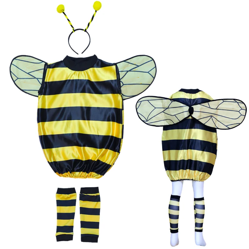 Little Dee Shaped Costume Cute Bee With Antennae Headband Long Socks Set Halloween Role-playing Performance Costume
