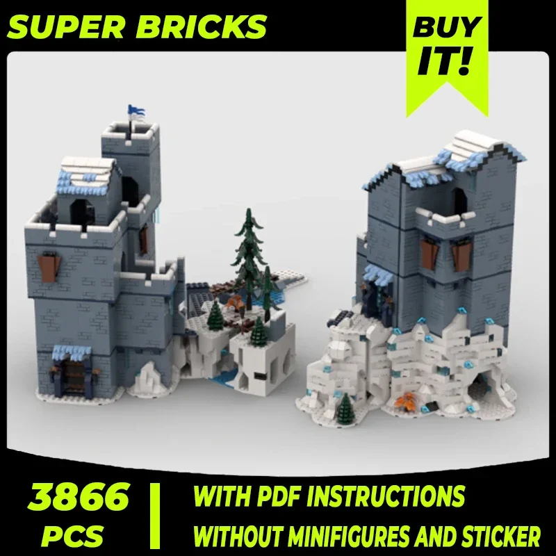 Winter Castle Model Moc Building Bricks Snow Guard's Fortress Technology Modular Blocks Gifts Christmas Toys DIY Sets Assembly