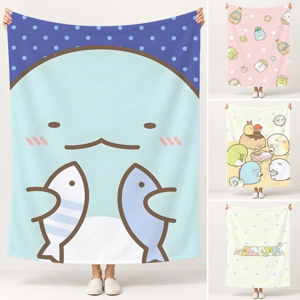 Adorable Anime Sumikko Gurashi Throw Soft Plush Flannel Pet Blanket, Home Decor Cover for Sofa, Bed, Trip & Picnic