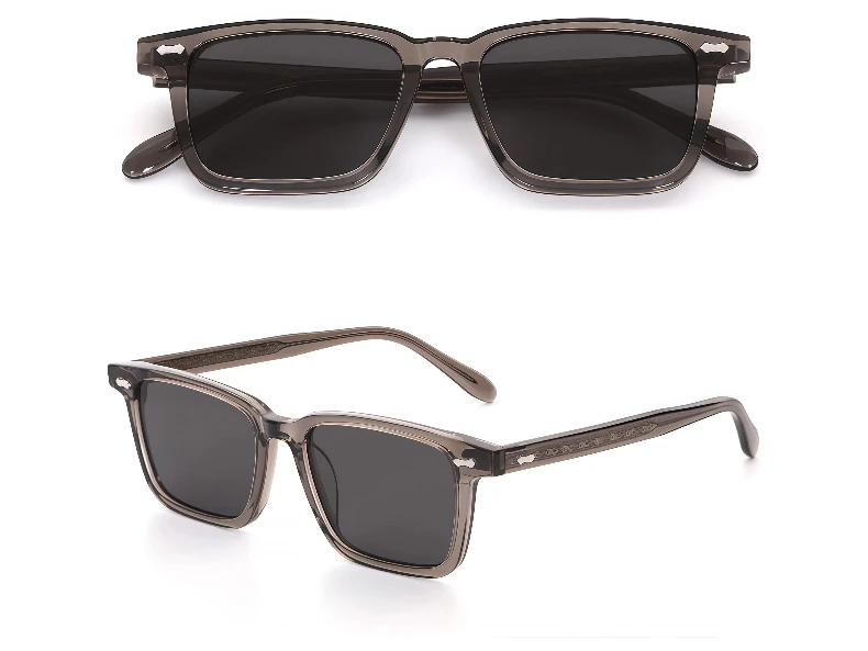LumoGaze Modische Retro Quadratische Damen-Sonnenbrille Retro Herren-Luxus-Sonnenbrille mit Nieten-Design Handgefertigte Acetatfaser-Sonnenbrille UV400 – Detail 20