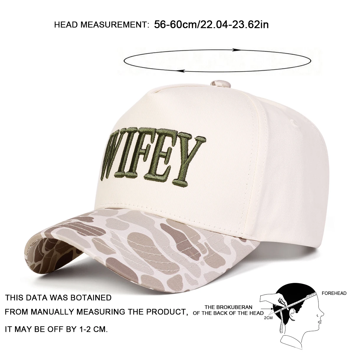 Unisex WIFEY Baseballkappen mit Stickerei, Frühling und Herbst, für den Außenbereich, verstellbare Freizeithüte, Sonnenschutzhut, Sportkappe – Detail 7