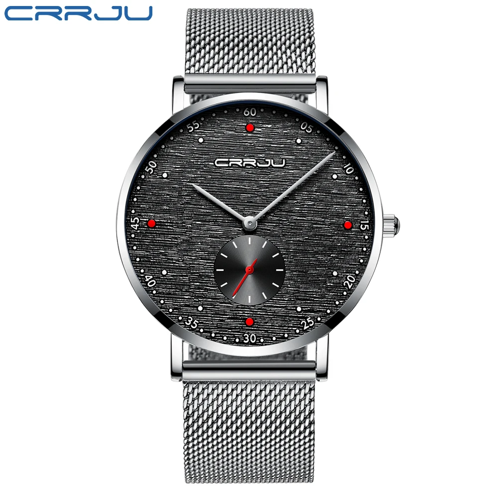 CRRJU-reloj deportivo de cuarzo para hombre, cronógrafo de pulsera de lujo, a la moda, resistente al agua, nuevo