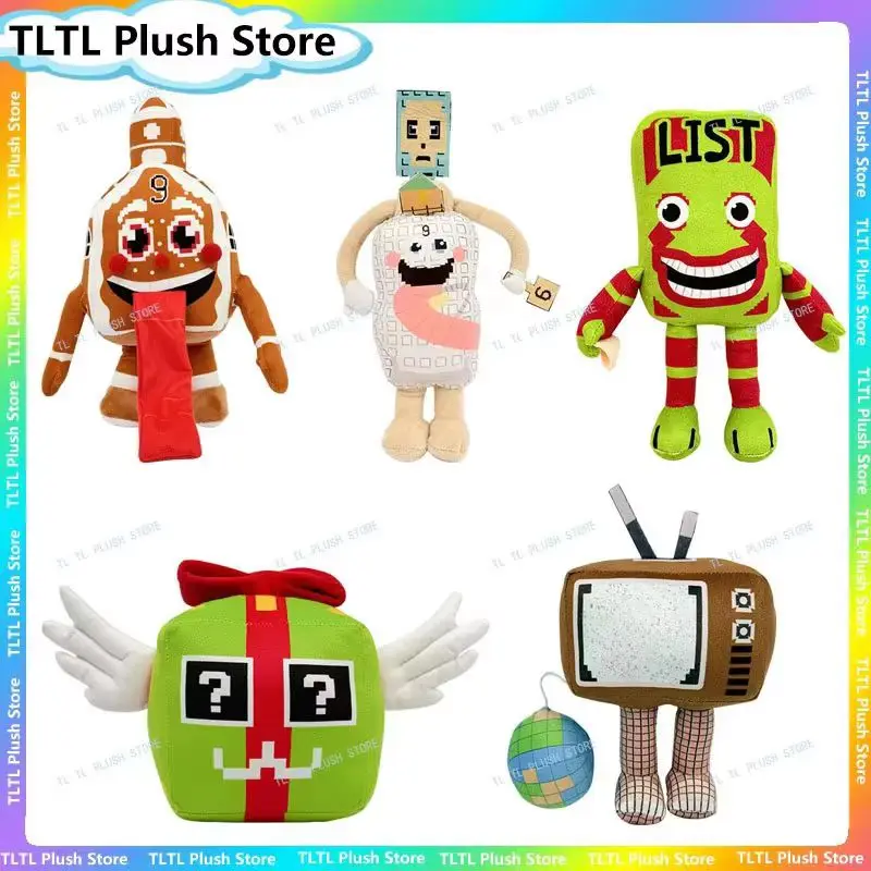Game Steal A Brainrot Plush Toys Gingerbread 9 Job Man LIST Brainrot Winged Question Block TV Man Anime Doll Children Present
