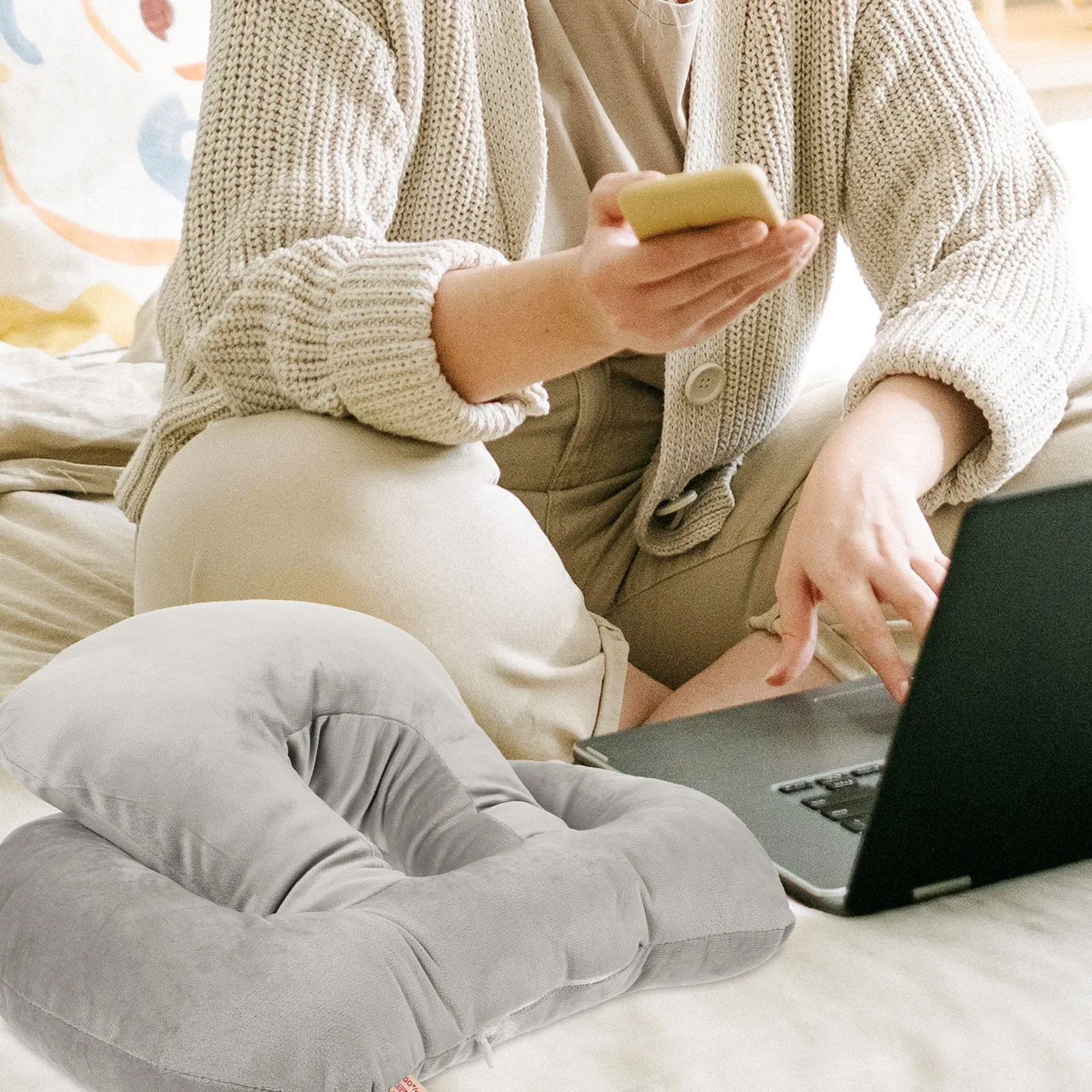 Premium Stuffed Nap Pillow Ergonomic Face Down Sleeping Pillow for Office School Home Desktop Use Comfortable PP Cotton Support