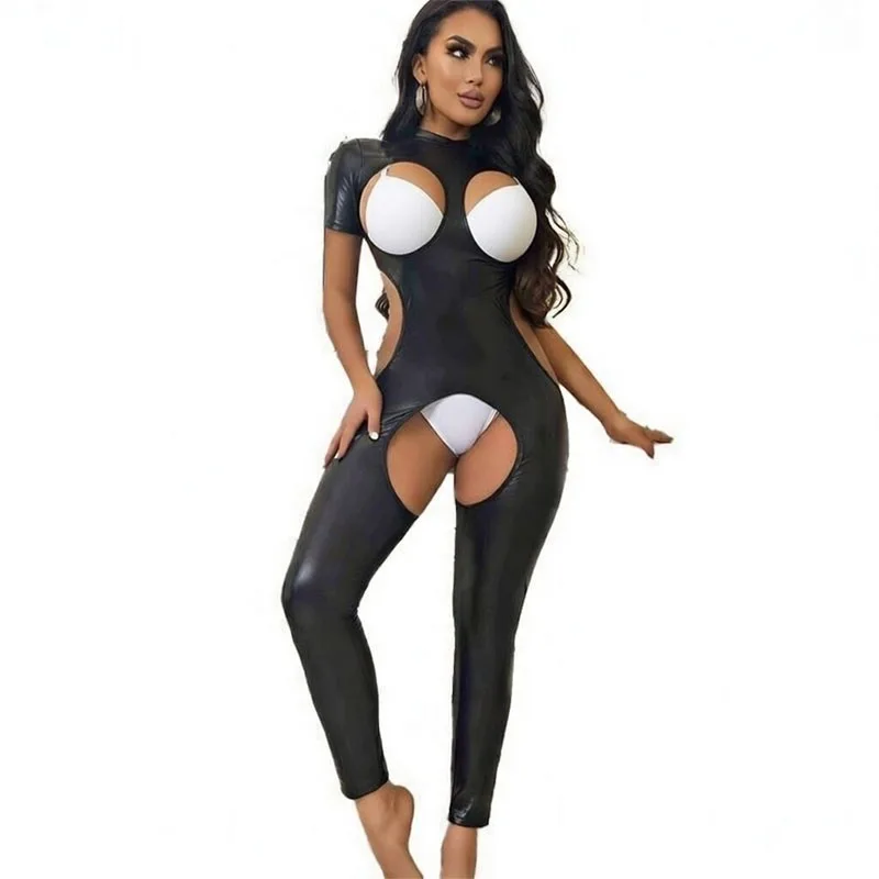 Hot Sexy Dark Roleplay Outfits Women Sexy Lingerie Erotic Pu Leather Bodysuit Couples Game Set Adults Fantasy Bodycon Costume - Image 5