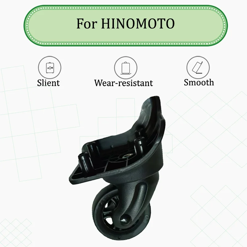 

For HINOMOTO HRD02 Luggage Wheels Set Ultra-Quiet Design Non-Slip Wear-Resistant Rubber Universal Replacement Wheel Set