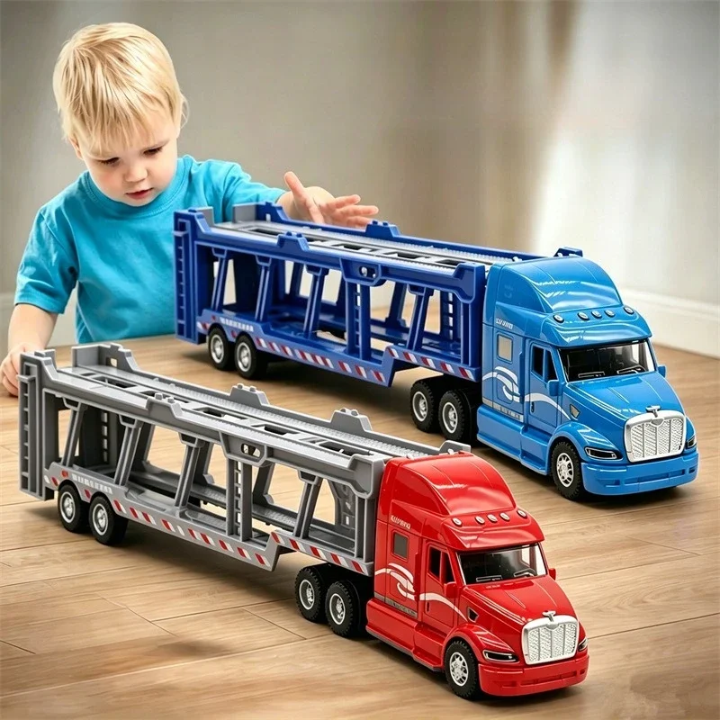1:48 Alloy American Car Transporter Truck Model 35CM Belt, Hot New Toys Collection Ornament Die Casting Locomotive Toys