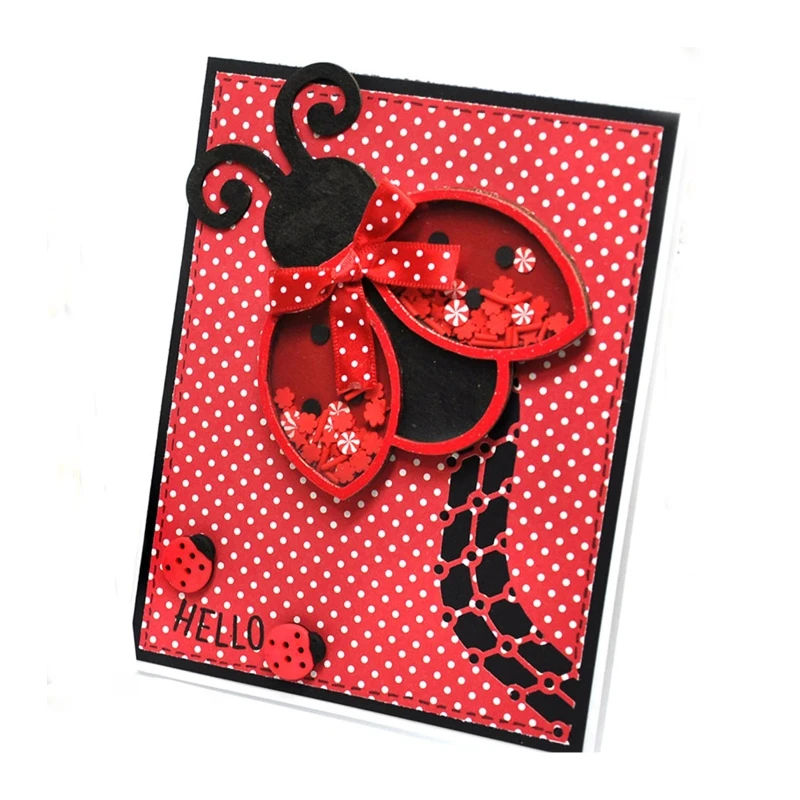 Cute Ladybug Shaker Metal Cutting Dies Stencil DIY Scrapbooking Embossing Tool Die Cuts Paper Card Album Template Mold