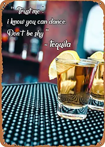 Funny Tequila Poster Vintage Look Metal Sign Patent Art Prints Retro Gift