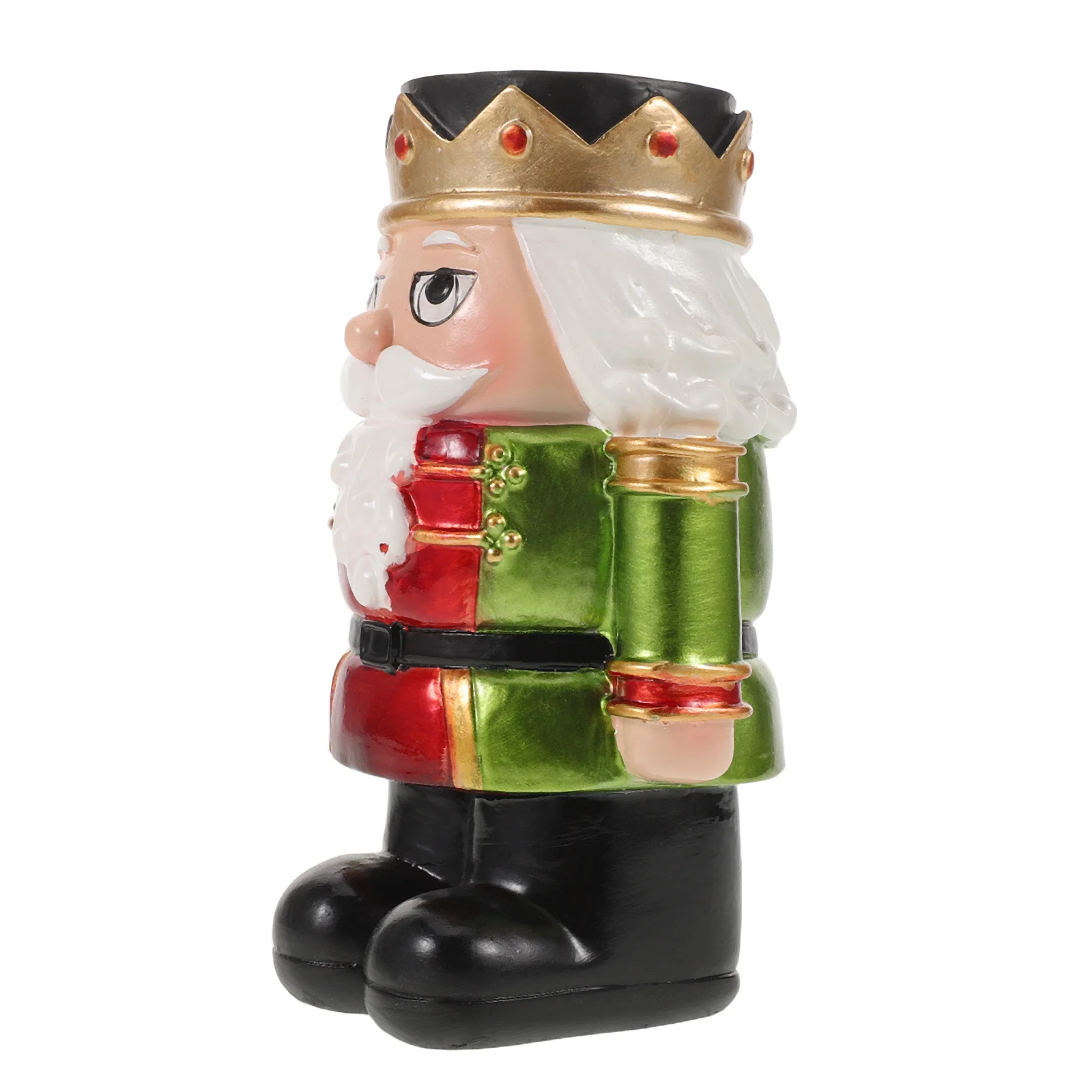 

Nutcracker Resin Pedestal Christmas Holder Vintage Taper Pillar Candlestick Xmas Table Decor Fireplace Centerpiece