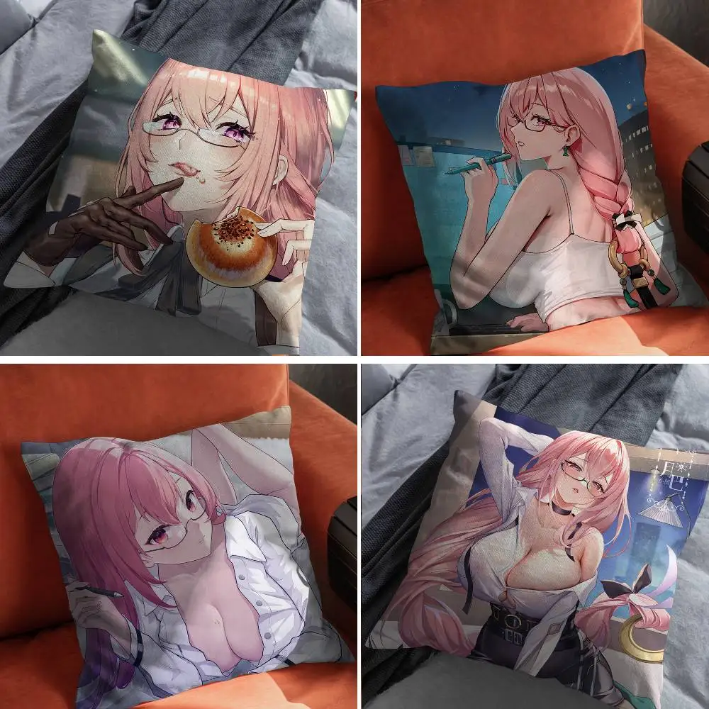

Tsukishiro Yanagi game Pillow Case For Car Pillows 60x60 Cushions Luxury Double sided Cover Home and Decoration Sofa 30x30