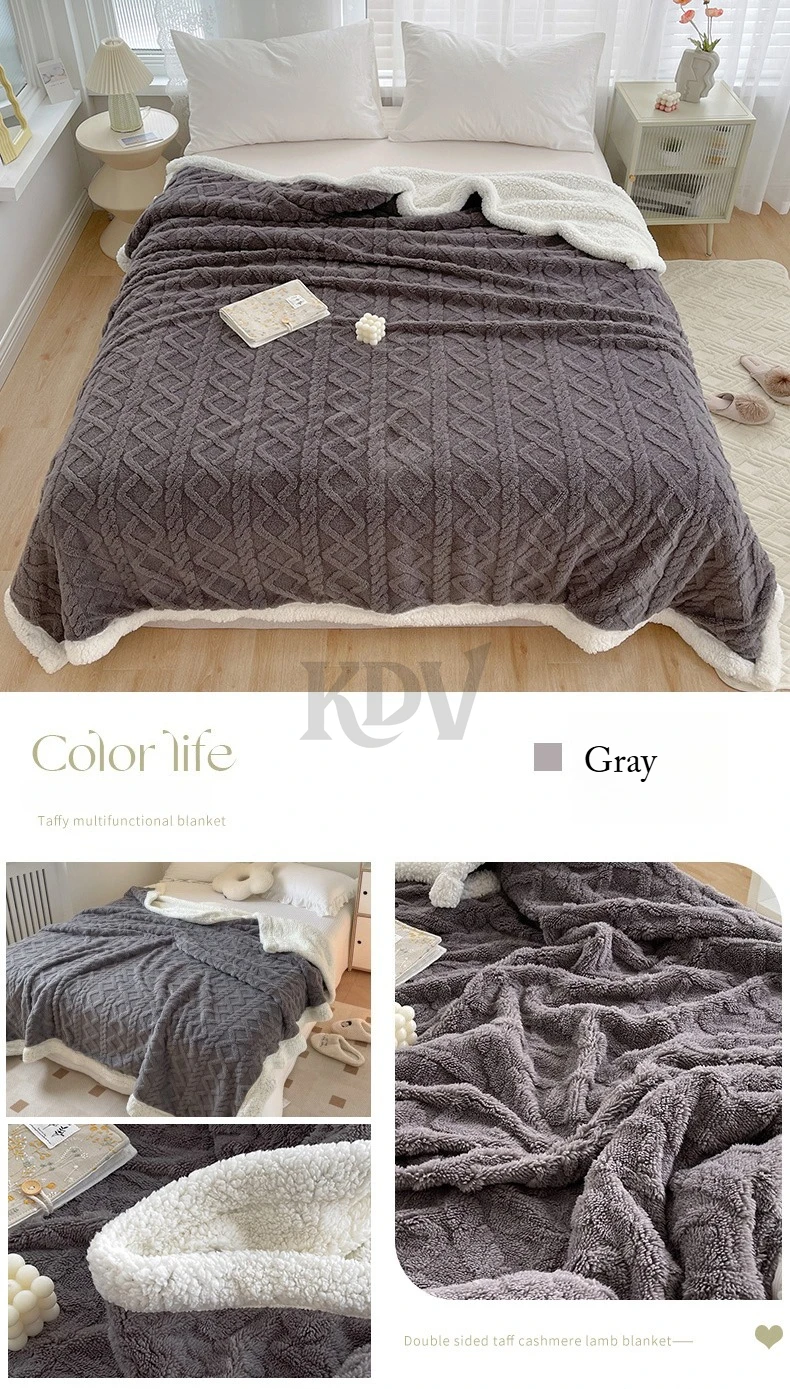 Double Layer Fleece Blanket Autumn Winter Thick Warm Office Nap Throw Blankets for Sofa Bed Single Double Soft Plush Comforter