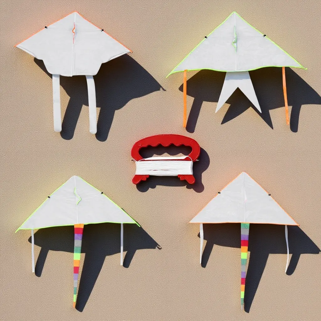 

4Sets Blank Polyester Kite DIY Kit White Fabric Lightweight Outdoor Activity for Kids Creativity Imagination